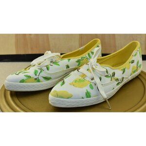 🌹Keds X Kate Spade NY Women's Shoes Size 8 White/Yellow Lemons Low Top Sneakers